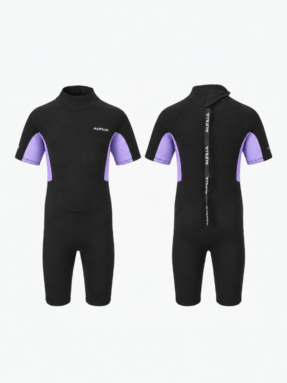 Aunua Kids 3mm Shorty Wetsuit Black Blue Youth Size 6